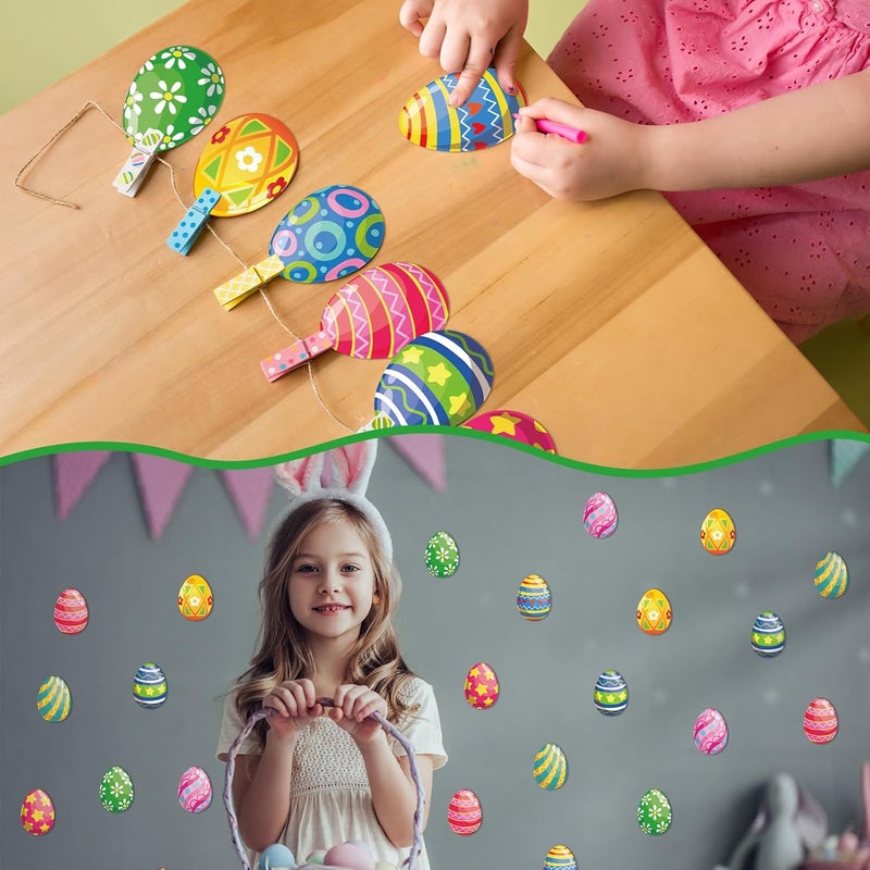 Zonon 90 Pcs Easter Eggs Cutouts Classroom Bulletin Board Decoration for Office Classroom Party Bulletin Board Wall Chalkboard Home Decor - Image 5